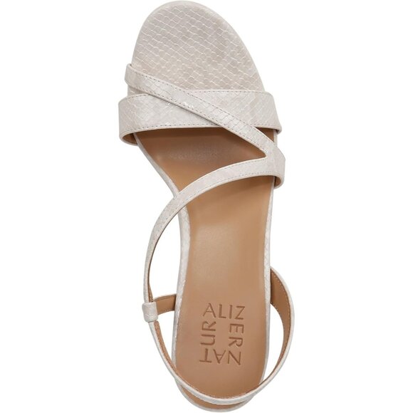 Naturalizer Women Beige Snake Polyurethane Rounded Open Toes Platform Shoes - Picture 5 of 9